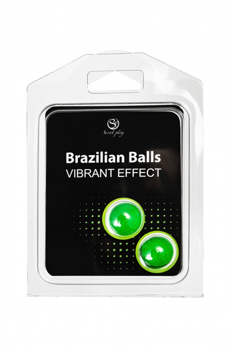 Набор из 2 шариков с массажным маслом Brazilian Balls с эффектом вибрации - Secret Play - купить с доставкой в Москве