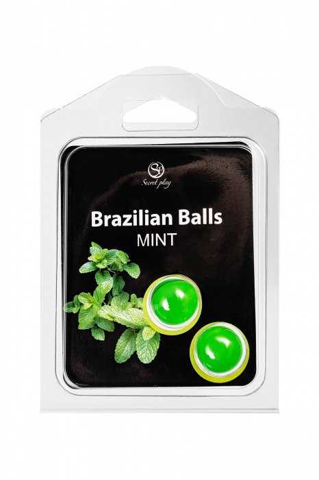 Набор из 2 шариков с массажным маслом Brazilian Balls с ароматом мяты - Secret Play - купить с доставкой в Москве