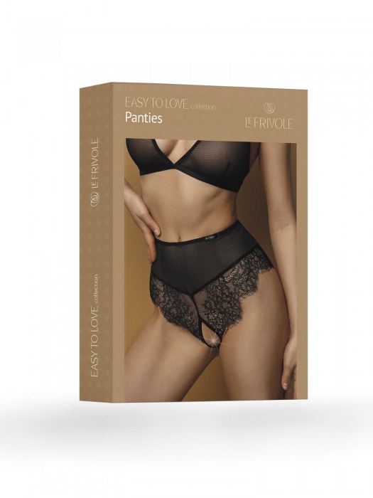 Трусики с завышенной талией из тонкого французского кружева шантильи - Le Frivole купить с доставкой