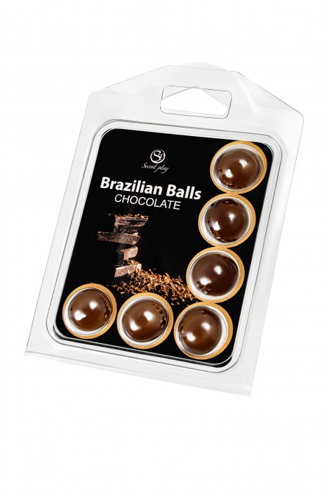 Набор из 6 шариков с массажным маслом Brazilian Balls с ароматом шоколада - Secret Play - купить с доставкой в Москве