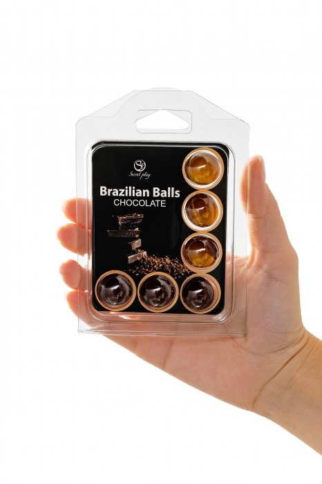 Набор из 6 шариков с массажным маслом Brazilian Balls с ароматом шоколада - Secret Play - купить с доставкой в Москве