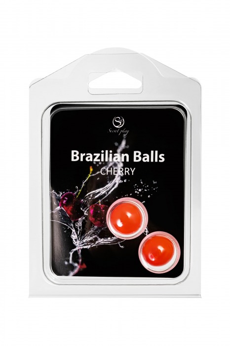 Набор из 2 шариков с массажным маслом Brazilian Balls с ароматом вишни - Secret Play - купить с доставкой в Москве