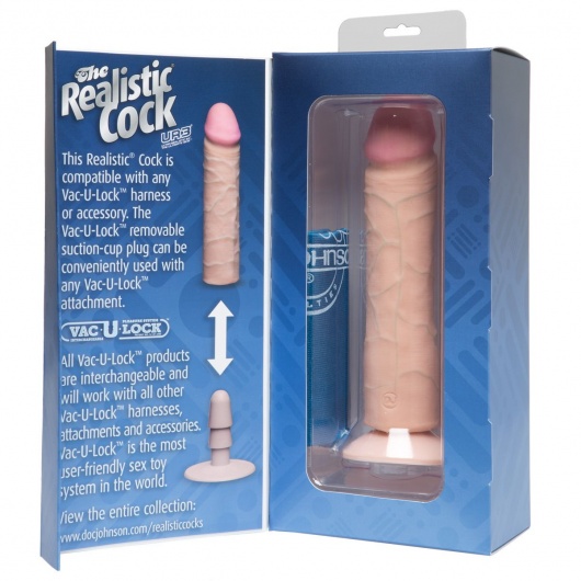 Фаллоимитатор-реалистик без мошонки на присоске - 21,8 см. - Doc Johnson