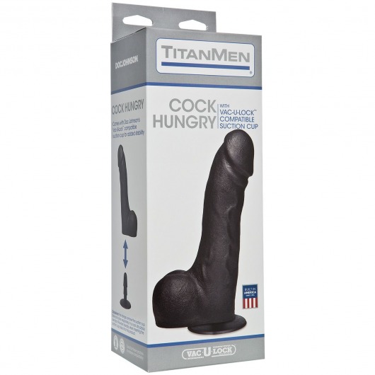 Черный фаллоимитатор на присоске Cock Hungry - 26,7 см. - Doc Johnson