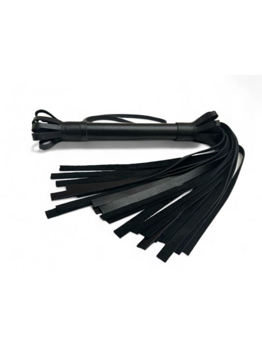 Черная кожаная плеть King Arsenal - 44 см. - БДСМ Арсенал - купить с доставкой в Москве