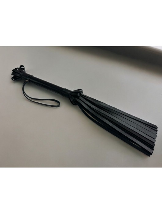 Черная кожаная плеть King Arsenal - 44 см. - БДСМ Арсенал - купить с доставкой в Москве