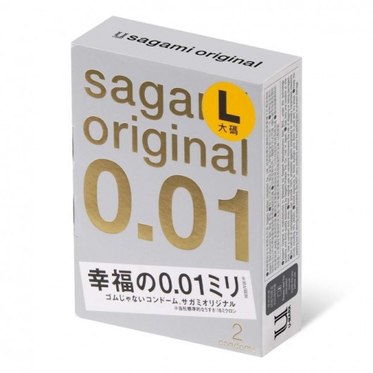 Презервативы Sagami Original 0.01 L-size увеличенного размера - 2 шт. - Sagami - купить с доставкой в Москве