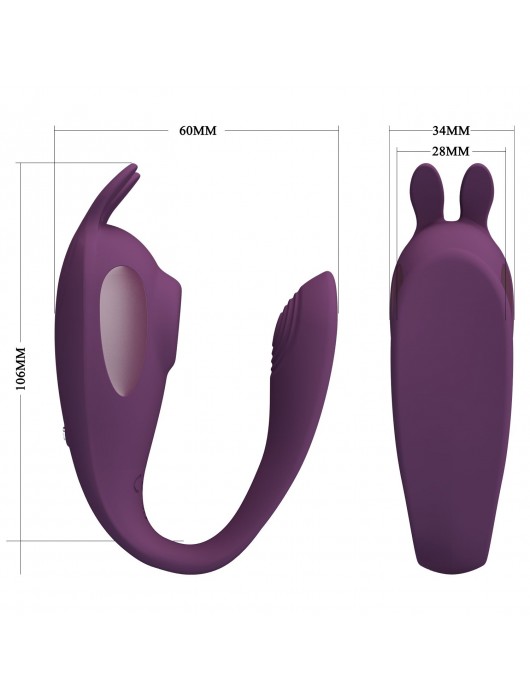 Фиолетовый вибратор для двоих Shey - Baile
