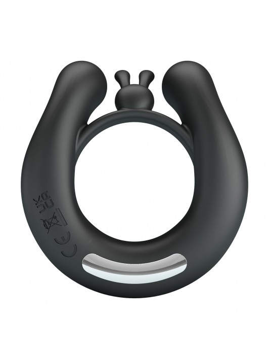 Черное эрекционное кольцо Dahlia с 2 стимулирующими щеточками - Baile - в Москве купить с доставкой