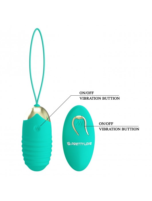 Зеленое виброяйцо Jessica с пультом ДУ - Baile