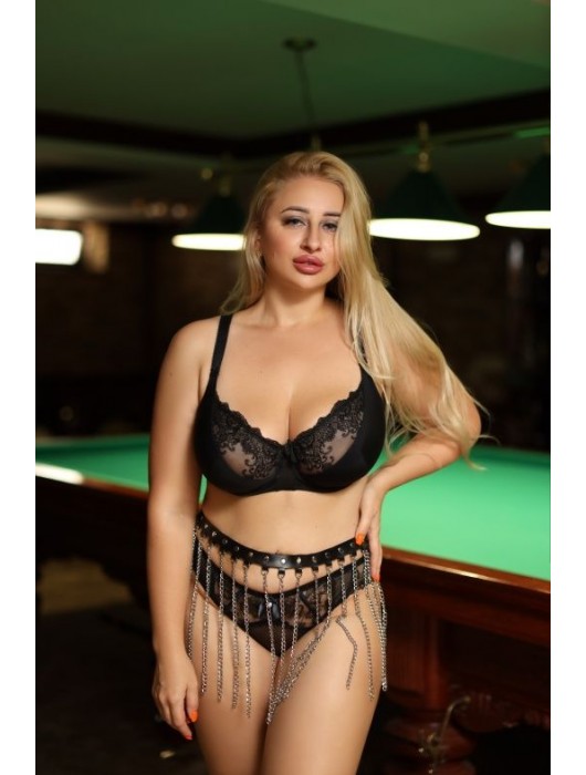 Черно-серебристая портупея-юбка plus size с цепочками - БДСМ Арсенал - купить с доставкой в Москве