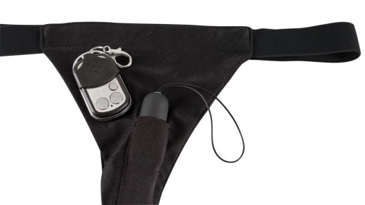 Чёрные вибротрусики Vibrating Panties с пультом управления - Orion
