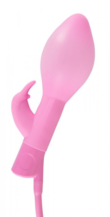 Розовый вибратор с функцией расширения Rosy Bunny - 20 см. - Orion