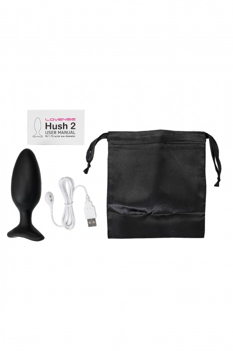 Черная анальная втулка LOVENSE Hush 2 (M) - 13,5 см. - Lovense