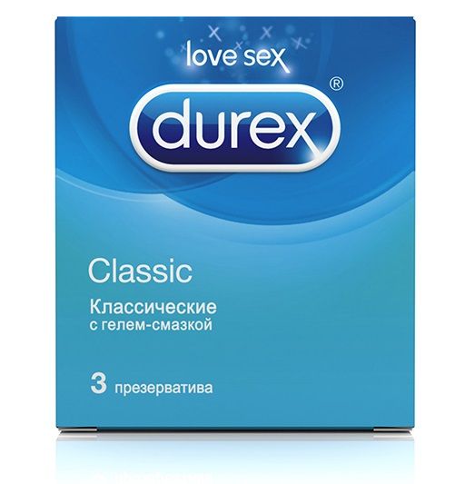 Классические презервативы Durex Classic - 3 шт. - Durex - купить с доставкой в Москве