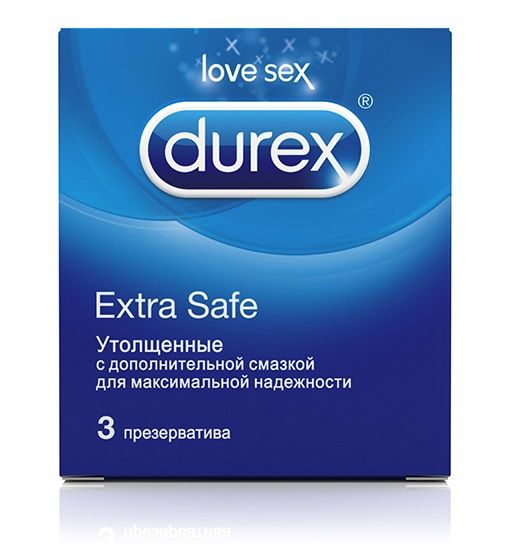 Утолщённые презервативы Durex Extra Safe - 3 шт. - Durex - купить с доставкой в Москве