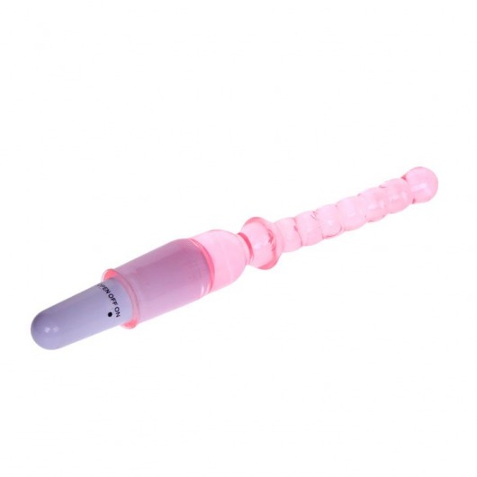 Тонкий розовый вибратор для анальной стимуляции - 25 см. - Baile