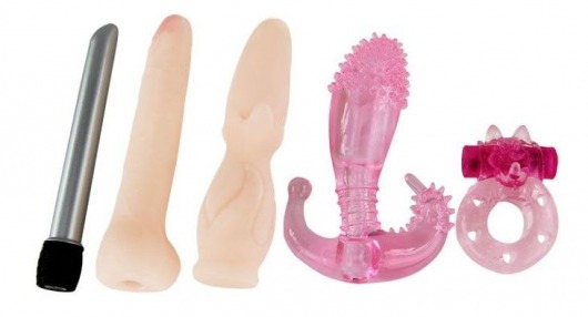 Вибронабор Sex Collection: эрекционное кольцо, вибратор и 3 насадки - Baile