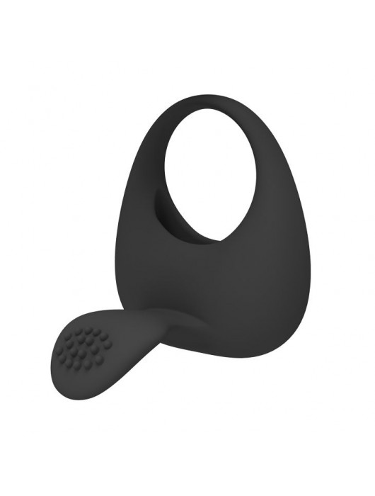 Чёрное эрекционное кольцо с вибрацией и клиторальным язычком - Baile - в Москве купить с доставкой