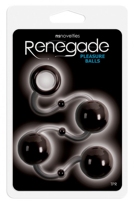 Чёрные анальные шарики Renegade Pleasure Balls - NS Novelties