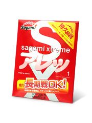 Утолщенный презерватив Sagami Xtreme FEEL LONG с точками - 1 шт. - Sagami - купить с доставкой в Москве