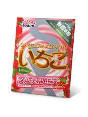 Презерватив Sagami Xtreme Strawberry c ароматом клубники - 1 шт. - Sagami - купить с доставкой в Москве