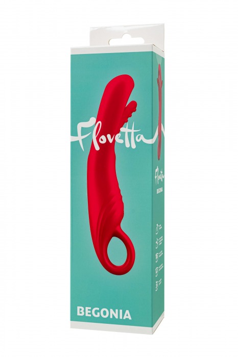 Малиновый стимулятор с двигающимся язычком Begonia - 18,5 см. - ToyFa