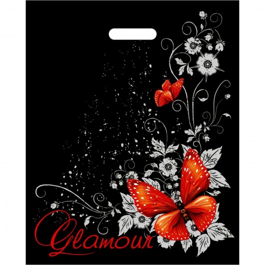 Черный пакет Glamour с вырубной ручкой (38х47 см) - Сима-Ленд - купить с доставкой в Москве