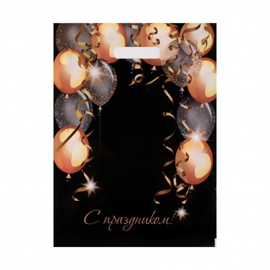 Пакет с вырубной ручкой и принтом в виде шариков (30х40 см) - Сима-Ленд - купить с доставкой в Москве