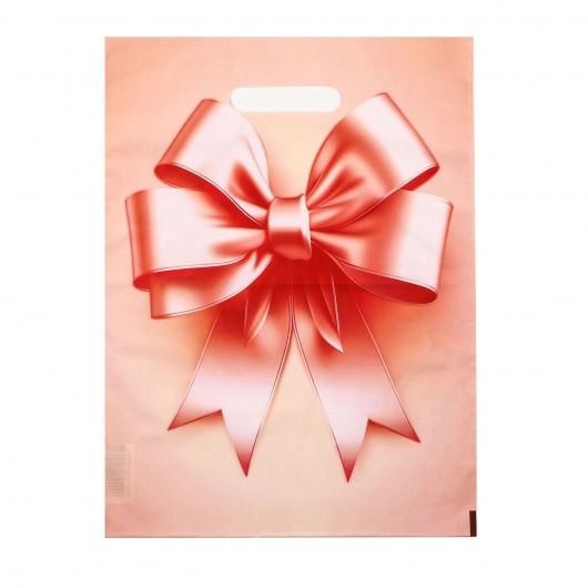 Пакет с принтом в виде банта с вырубной ручкой (30х40 см) - Сима-Ленд - купить с доставкой в Москве