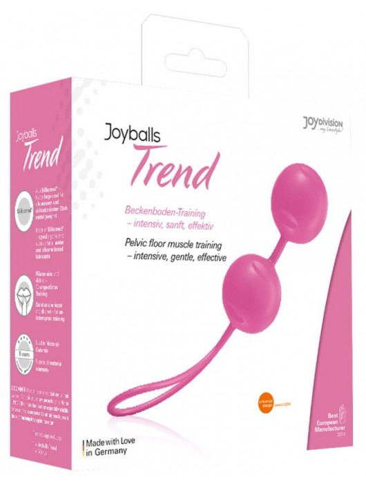 Нежно-розовые вагинальные шарики Joyballs с петелькой - Joy Division