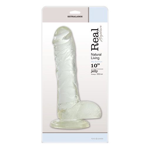 Прозрачный фаллоимитатор JELLY DILDO REAL RAPTURE CLEAR 10 - 25,5 см. - Toyz4lovers