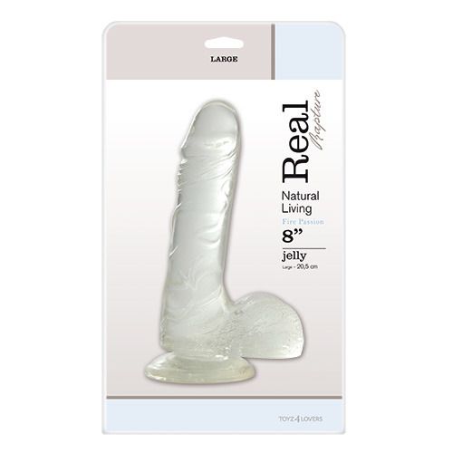 Прозрачный фаллоимитатор на присоске JELLY DILDO REAL RAPTURE CLEAR - 23 см. - Toyz4lovers