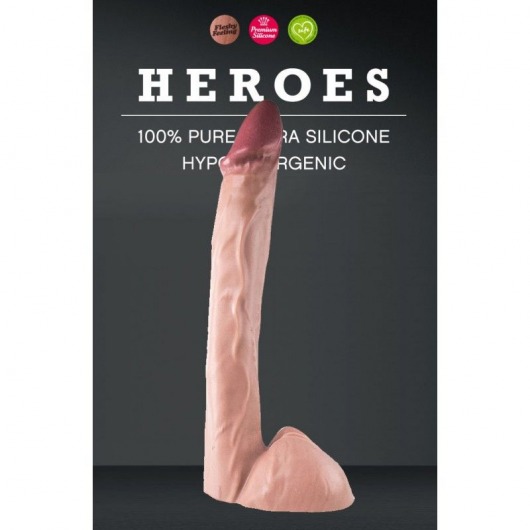 Фаллоимитатор большого размера Heroes #23 Flesh - 30 см. - O-Products