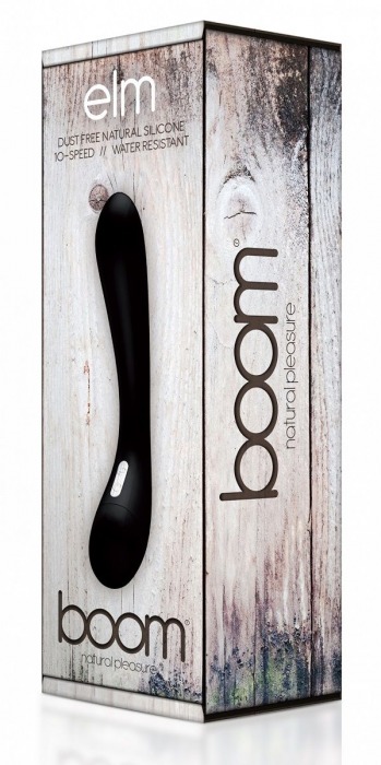 Чёрный силиконовый вибратор BOOM Elm Black - 22 см. - Shots Media BV