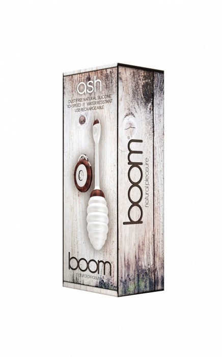 Белое виброяйцо BOOM Ash White с пультом ДУ - Shots Media BV