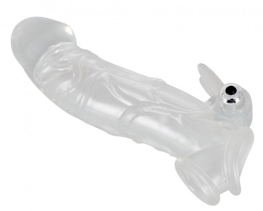Насадка на пенис с клиторальным вибростимулятором Crystal Skin - Orion - в Москве купить с доставкой