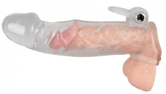 Насадка на пенис с клиторальным вибростимулятором Crystal Skin - Orion - в Москве купить с доставкой