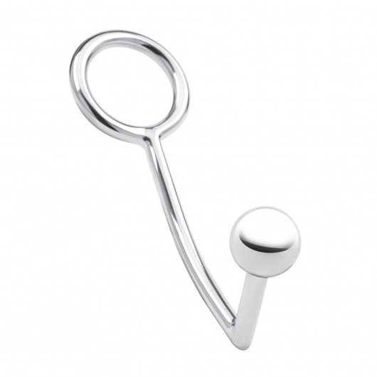 Кольцо на пенис с анальным стимулятором Stainless Steel Anal Hook   Cock Ring - BlueLine - в Москве купить с доставкой