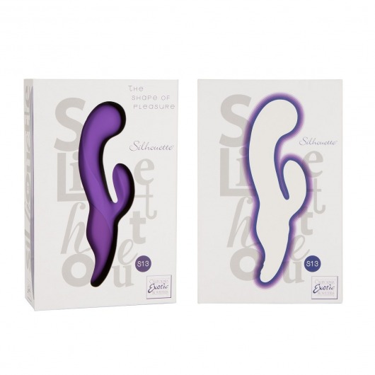 Фиолетовый вибромассажер Silhouette S13 с клиторальным стимулятором - 19,8 см. - California Exotic Novelties