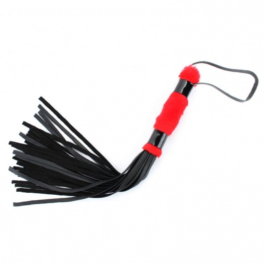 Нежная плеть с красным мехом BDSM Light - 43 см. - БДСМ Арсенал - купить с доставкой в Москве