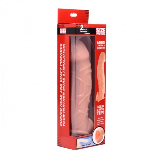 Телесная насадка для увеличения члена 2 Inch Extender Sleeve - XR Brands - в Москве купить с доставкой