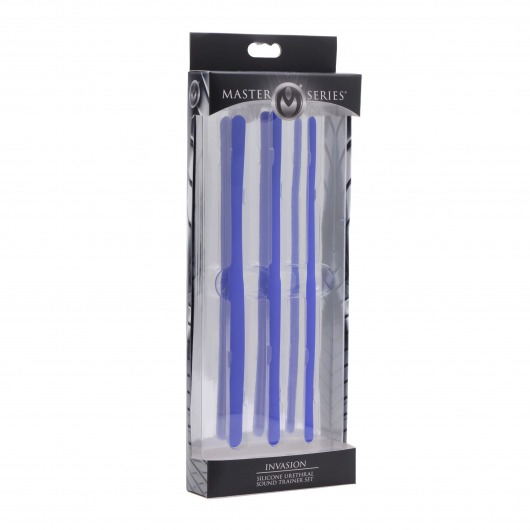 Набор из 3 синих силиконовых уретральных расширителей Invasion Silicone Urethral Sound Trainer Set - XR Brands - купить с доставкой в Москве