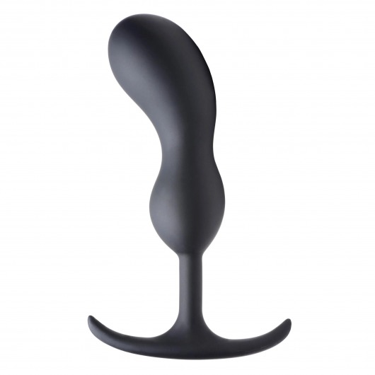 Черный массажер простаты с утяжелителями Premium Silicone Weighted Prostate Plug Large - 18,8 см. - XR Brands - в Москве купить с доставкой