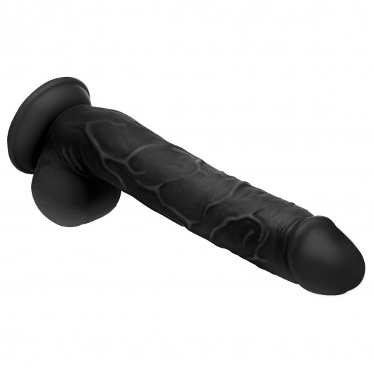 Черный фаллоимитатор-гигант на присоске Long Logan 10’’ Dildo with Balls - 27,4 см. - XR Brands