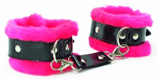 Розовые наручники с мехом BDSM Light - БДСМ Арсенал - купить с доставкой в Москве