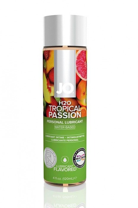 Лубрикант на водной основе с ароматом тропических фруктов JO Flavored Tropical Passion - 120 мл. - System JO - купить с доставкой в Москве