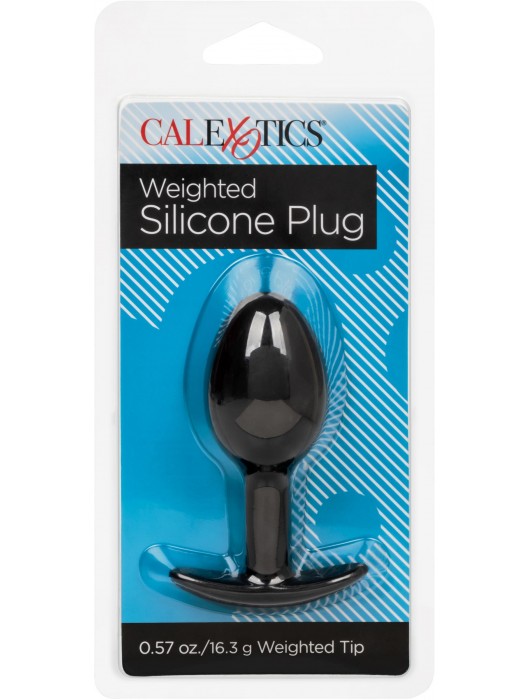 Черная анальная пробка из силикона Weighted Silicone Plug - 7,5 см. - California Exotic Novelties