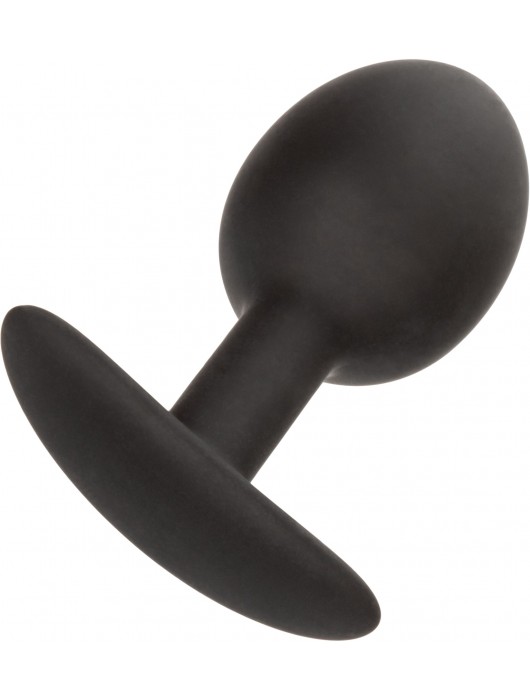 Черная анальная пробка из силикона Weighted Silicone Plug - 7,5 см. - California Exotic Novelties