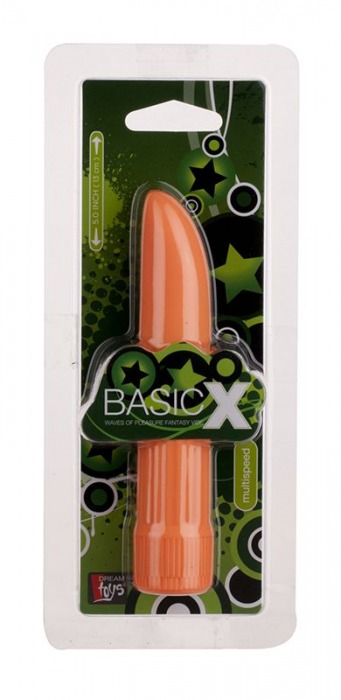 Оранжевый классический вибратор BASICX MULTISPEED VIBRATOR ORANGE 5INCH - 13 см. - Dream Toys